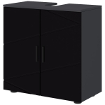 kleankin Meuble Sous-Lavabo Salle de Bain en Bois avec Armoire 2 Portes, 60x30x60cm, Noir