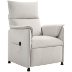 HOMCOM Fauteuil Relax avec moteur silencieux, fauteuil rembourré avec revêtement en tissu robuste, fonction de mémoire, repose-pieds ajustable, Crème
