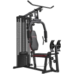 SPORTNOW Stație Fitness Multifuncțională cu 45 kg de Greutăți pentru Home Gym, 160x108x200 cm, Negru