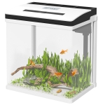 PawHut Aquarium de 13L à Éclairage LED avec Trous de Ventilation, en Verre HD et ABS, 29x20x30.5 cm