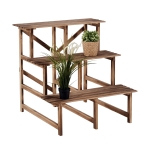 Outsunny Fioriera Portavasi a 3 Gradini in Legno di Abete in Grado di Supportare Fino a 80kg di Carico per Giardini, Terrazzi, Balconi e Appartamenti 80x80x78cm