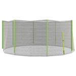 SPORTNOW Plasă de protecție pentru trambuline cu 8 stâlpi, cu acces cu fermoar, din PE, Ø366x180 cm, negru și verde