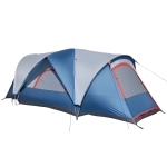 Outsunny Campingzelt für 3-4 Personen, zwei Türen, Netzfenster, blau, 4,75 x 2,64 x 1,50 m