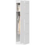 HOMCOM Garderobekast Multifunctionele kast met kledingstang, plank, soft-close deur 40 x 52 x 180 cm Wit