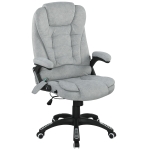 Vinsetto Cadeira de Escritório com 6 Pontos de Massagem Reclinável até 130° com Função de Aquecimento 65x71x110-120 cm Cinza