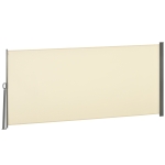 Outsunny Store Latéral Rétractable 300x160cm Écran Enroulable Cloison de Confidentialité et Protection Solaire pour Balcon Terrasse Crème