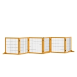 PawHut Cancelletto per Cani di Piccola/Media Taglia in Legno e Acciaio con 6 Pannelli Pieghevoli, 432x36x70cm