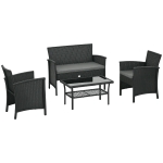 Outsunny Set de Mobila de Gradina din Ratan PE cu Canapea