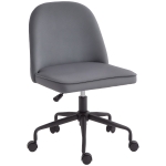 HOMCOM Scaun pentru Birou, Scaun din Catifea, Scaun Reglabil pe Înălțime cu Roți Pivotante și Spătar Central, 52x52x80-88 cm, Gri