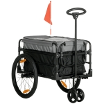 HOMCOM Lastenanhänger Bollerwagen 130 x 64 x 103 cm Stahl Schwarz+Grau