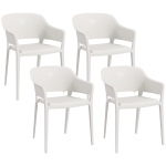 Outsunny Set 4 Scaune Gradina Plastic PP – Spatar inalt, Cotiera, Rezistente UV