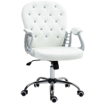 Vinsetto Chaise de Bureau, Chaise de Bureau Ergonomique avec Accoudoir, Dossier Rembourré Blanc