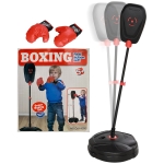 AIYAPLAY Saco de Boxeo para Niños de +5 Años con Guantes de Boxeo Altura Ajustable de 88-124 cm y Base Rellenable Negro