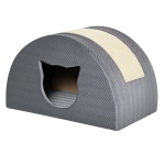 PawHut Katzenhöhle mit Kraztbrett Katzenbett Kratzhaus Katzenhaus Katzenwohnung Sisal Grau 48,5 x 30 x 30 cm