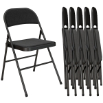 HOMCOM Set de 6 scaune pliante pentru dining scaune portabile cadru din oțel 45 x 46 x 78 cm negru