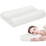 HOMCOM Pernă Memory Foam cu Husă Detașabilă 60x40x10/12 cm Crem