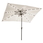 Outsunny Parasol de gradina parasol drept 3 x 2 m luminos rectangular inclinabil parasol LED solar otel poliester crem