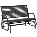 Outsunny Polyrattan Schaukelstuhl 2-Sitzer Gartenbank mit Rückenlehne Schaukelbank für 2 Personen Gartenschaukel Outdoor Bank Sitzbank für Garten Terrasse Park 70 x 120 x 84 cm Grau