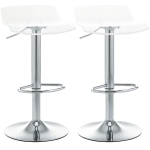 HOMCOM Lot de 2 tabourets de bar design contemporain assise acrylique et piètement métal - pivotant 360° - hauteur réglable avec repose-pieds - transparent