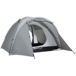Outsunny Cort pentru Camping 2 Persoane, Cort Cupola Extensibil cu Usi si ferestre, 350x220x145cm, Gri