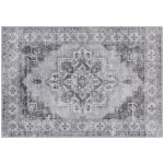 HOMCOM Vintage Area Rug, Non-Slip Washable Rug, Flannel Floor Carpet for Living Room, Bedroom, Dining Room, Home Office, 290 x 200 cm, Grey