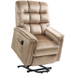 HOMCOM Velvet-Feel Electric Lift Recliner Chair - Brown