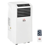 HOMCOM Climatiseur portable 9.000 BTU/h 2,6KW - ventilateur, déshumidificateur - réfrigérant naturel R290 - capacité de couv. max. de 28 m² - télécommande - débit d'air 360 m³/h - blanc