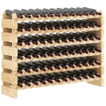 HOMCOM Casier à bouteilles pour 72 bouteilles, étagère à vin avec 6 niveaux modulable et superposable, casier à vin en bois de sapin massif, pour cave, bars, sous-sols, 114x28x85cm, bois naturel