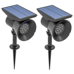Outsunny Lampă solară pentru grădină, lampă RGB cu 2 moduri de lumină pentru grădină, curte, gazon,10,6 x 15 x 38 cm, negru