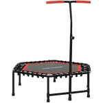 SPORTNOW Trambulin de fitness 114 cm, sfoară elastică, manetă reglabilă pe 3 poziții, trambulin de exerciții silențios, roșu