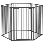 PawHut Cancellino per Cani Taglia Media Pieghevole e Modulabile in Metallo e Plastica, 123x102x90 cm, Nero