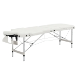 Homcom Masa Masaj Portabila Profesionala Aluminiu 215 × 60 cm Alb