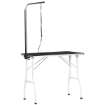 PawHut Haustierpflegetisch Haustier Trimmtisch Hunde Schertisch mit Schlingen Hundepflegetisch für Haushaltsbaden Haartrocken und Haarschneiden höhenverstellbar Schwarz