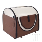 PawHut Hundebox faltbare Hundetransportbox Haustierrucksack mit Kissen Reisetasche Transportbox für Tier wasserdicht Oxfordstoff Kaffee 61 x 46 x 51 cm
