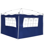 Outsunny 2 Paredes Laterales para Carpas de 3 x 3 m/3 x 6 m, 300x200 cm, Paredes Laterales de Repuesto para Cenador de Tela Oxford con Ventana, para Jardín, Exteriores, Fiestas, Azul