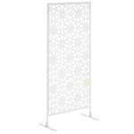 Outsunny Panou paravan de protecție decorativ exterior alb cu model din metal, 92 x 45 x 198 cm
