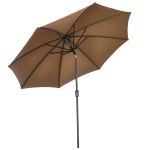 Outsunny Sombrilla de Jardín con Manivela y Techo Inclinable y para Patio Terraza Exterior Ø300x252 cm Marrón