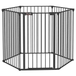 PawHut Poartă pliabilă și modulară pentru câini de talie medie, din metal și plastic, 123x102x90 cm, neagră