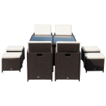 Outsunny Polyrattan Sitzgruppe Essgruppe 9 tlg. mit Kissen Gartenmöbel Alu Braun