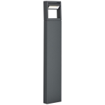 Outsunny Gartenlampe, Wegleuchte, Pfostenlicht mit LEDs, wetterbeständig, 16cm x 5cm x 90cm, Dunkelgrau