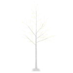 Outsunny Árbol de Abedul 150 cm con 210 Luces LED en Blanco Cálido Ramas Flexibles y Base para Decoración 20x20x150 cm Blanco