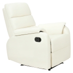 HOMCOM Poltrona Relax per Interni, Reclinabile Manualmente con Cuscino Imbottito, in Pelle PU e Acciaio, 75x92x99 cm, Crema