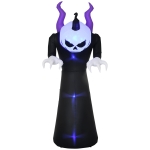 Outsunny Gespenst mit Kürbiskopf Halloweendeko aufblasbar mit blauem Flammeneffekt 88 x 79 x 210cm