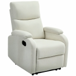 HOMCOM Fotoliu Recliner din In cu Suport Reglabil pentru Picioare, 69x91,5x103 cm, Alb crem