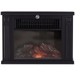 HOMCOM Cheminée électrique poêle Style Contemporain Thermostat 600-1200 W Blanc