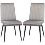 HOMCOM Set 2 Sedie da Cucina Imbottite e Salvaspazio con Gambe in Acciaio, 43x58x90 cm, Grigio e Nero
