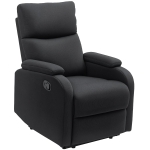 HOMCOM Fotoliu Recliner din In cu Suport Reglabil pentru Picioare, 69x91,5x103 cm, Negru