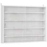 HOMCOM Vitrine murale pour objets de collection 4 étagère réglables en hauteur et 2 portes coulissantes 80 x 9,5 x 60 cm blanc