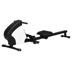 Rameur d'appartement pliable - Aosom.fr x FFHandball - 8 niveaux de résistance magnétique, écran LCD - acier noir blanc