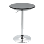 HOMCOM Tavolo Rotondo da Bar con Piano Girevole, Altezza Regolabile con Leva a Gas e Base in Acciaio, Φ61x76-97cm, Nero
